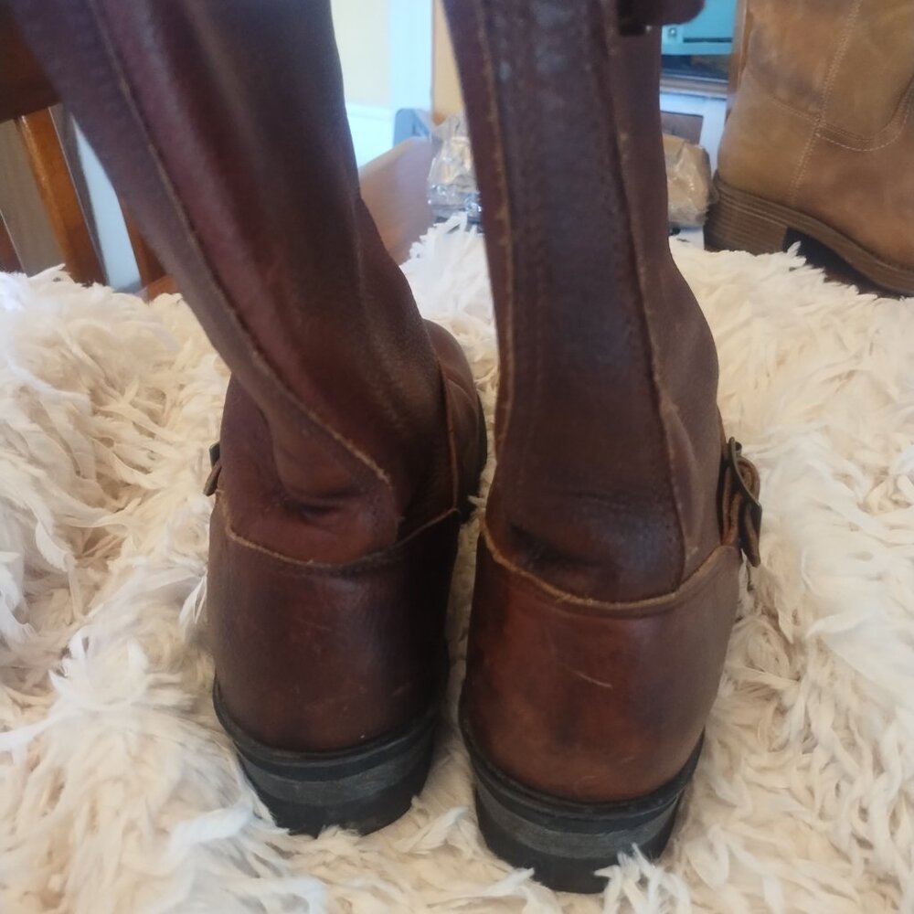 Women's Brown Engineer Moto Boots 10 - Picture 3 of 7